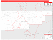 Rio Blanco County Wall Map Red Line Style
